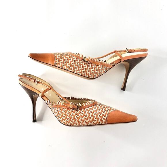 NEW Vintage Prada Fringe and Buckle Detail Slingback Pointed Toe Pumps 38 - Picture 4 of 8